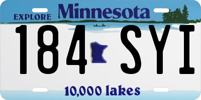 MN license plate 184SYI