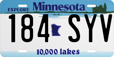 MN license plate 184SYV