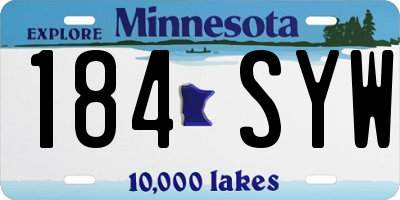 MN license plate 184SYW