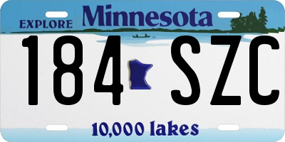 MN license plate 184SZC