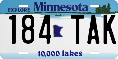 MN license plate 184TAK