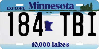 MN license plate 184TBI