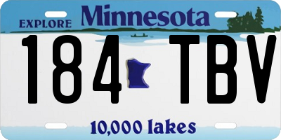 MN license plate 184TBV