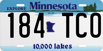 MN license plate 184TCO