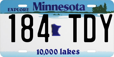 MN license plate 184TDY
