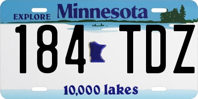 MN license plate 184TDZ