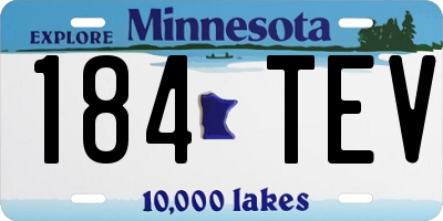 MN license plate 184TEV