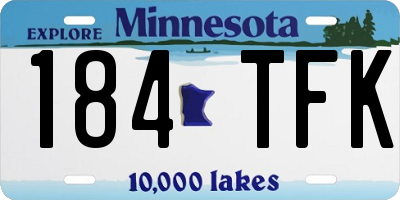 MN license plate 184TFK