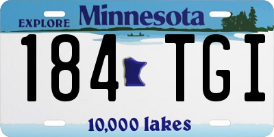 MN license plate 184TGI
