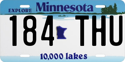 MN license plate 184THU