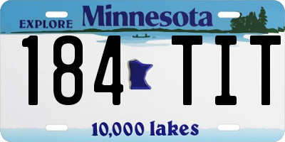 MN license plate 184TIT