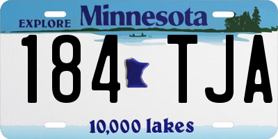 MN license plate 184TJA