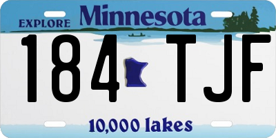 MN license plate 184TJF