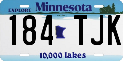 MN license plate 184TJK
