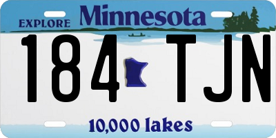 MN license plate 184TJN