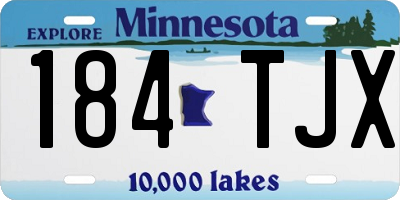 MN license plate 184TJX