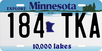 MN license plate 184TKA