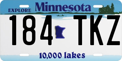 MN license plate 184TKZ