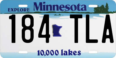 MN license plate 184TLA