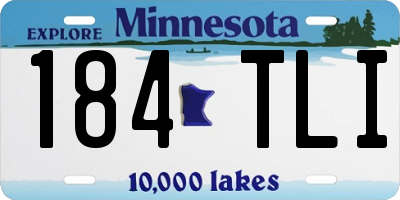 MN license plate 184TLI