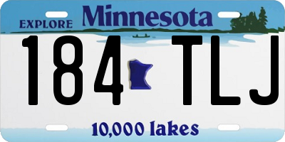 MN license plate 184TLJ
