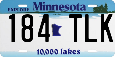 MN license plate 184TLK