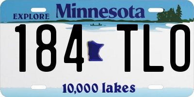 MN license plate 184TLO