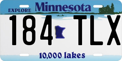 MN license plate 184TLX