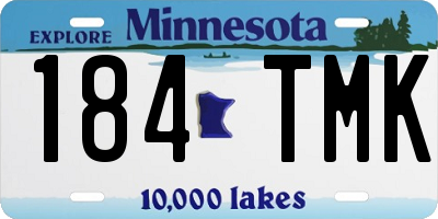 MN license plate 184TMK