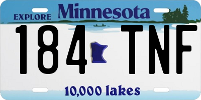 MN license plate 184TNF