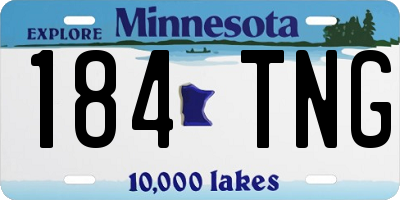 MN license plate 184TNG