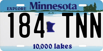 MN license plate 184TNN
