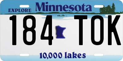 MN license plate 184TOK