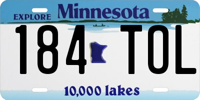 MN license plate 184TOL