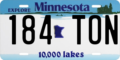 MN license plate 184TON