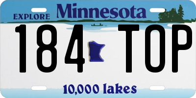 MN license plate 184TOP
