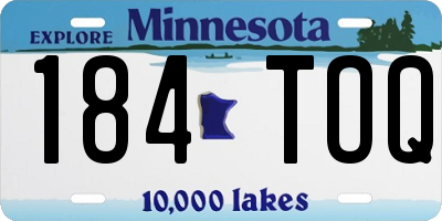 MN license plate 184TOQ