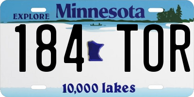 MN license plate 184TOR