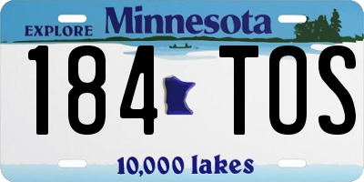 MN license plate 184TOS