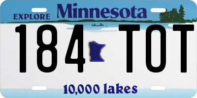 MN license plate 184TOT
