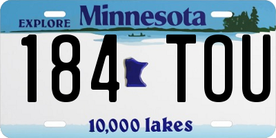 MN license plate 184TOU