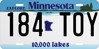 MN license plate 184TOY