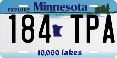 MN license plate 184TPA