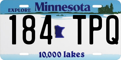 MN license plate 184TPQ