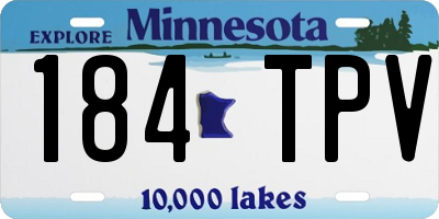 MN license plate 184TPV