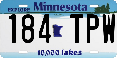 MN license plate 184TPW