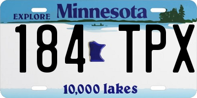 MN license plate 184TPX