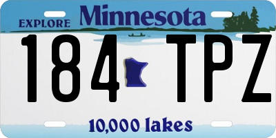 MN license plate 184TPZ