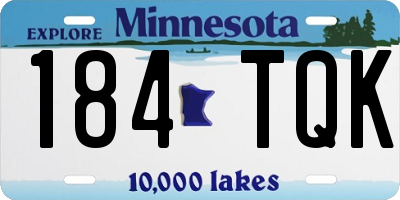 MN license plate 184TQK