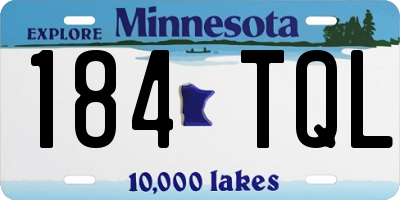 MN license plate 184TQL